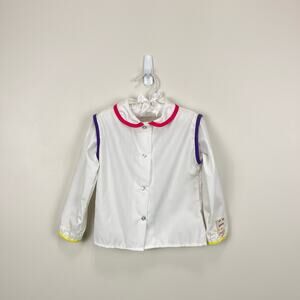 Vintage Rosebud Duds Colorful Collared Shirt 3T USA NWT
